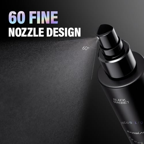 CARSLAN Black Magnet Liquid Powder Makeup Setting Spray – 16H Long-Lasting Oil Control & Waterproof Finish, 3.4 Fl Oz Avelisse