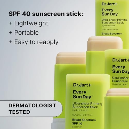 Dr.Jart+ Every Sun Day Invisible Korean Priming Sunscreen Stick SPF 40 with Hyaluronic Acid - Travel Size 0.67 oz Avelisse