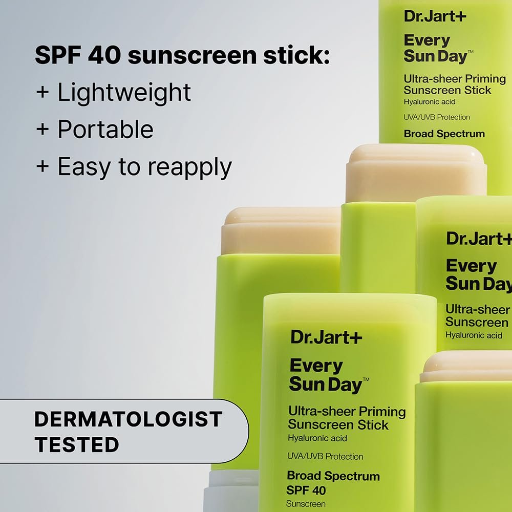 Dr.Jart+ Every Sun Day Invisible Korean Priming Sunscreen Stick SPF 40 with Hyaluronic Acid - Travel Size 0.67 oz Avelisse