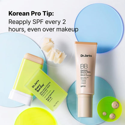 Dr.Jart+ Every Sun Day Invisible Korean Priming Sunscreen Stick SPF 40 with Hyaluronic Acid - Travel Size 0.67 oz Avelisse