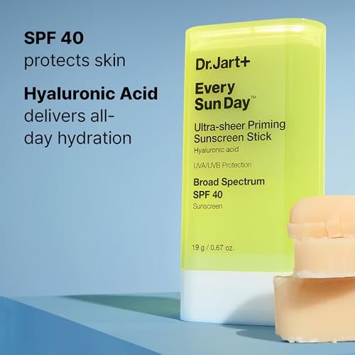 Dr.Jart+ Every Sun Day Invisible Korean Priming Sunscreen Stick SPF 40 with Hyaluronic Acid - Travel Size 0.67 oz Avelisse