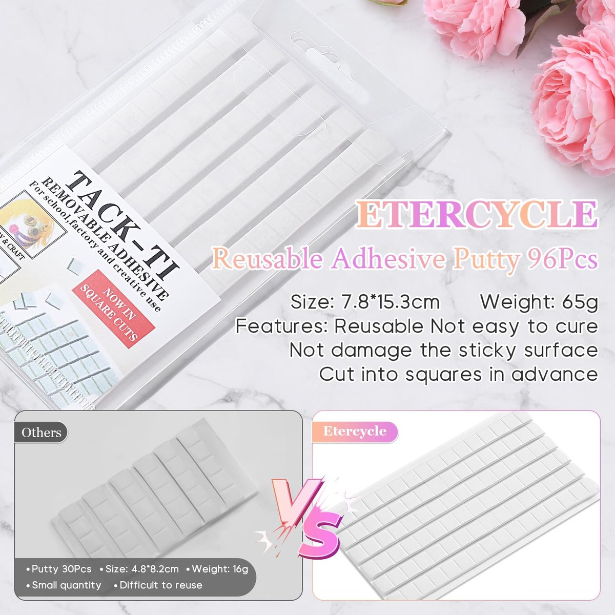 Etercycle Nail Stand 2 Set – Magnetic Press On Nail Holder for Painting, Nail Tech Must Haves, Practice Acrylic Nail Art Tools for Home DIY Salon, Includes 96 Pcs Sticky Putty (Pink) - görsel 11