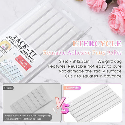 Etercycle Nail Stand 2 Set – Magnetic Press On Nail Holder for Painting, Nail Tech Must Haves, Practice Acrylic Nail Art Tools for Home DIY Salon, Includes 96 Pcs Sticky Putty (Pink)
