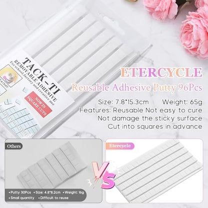 Etercycle Nail Stand 2 Set – Magnetic Press On Nail Holder for Painting, Nail Tech Must Haves, Practice Acrylic Nail Art Tools for Home DIY Salon, Includes 96 Pcs Sticky Putty (Pink)