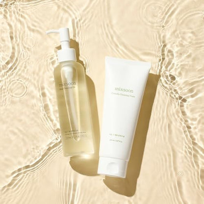mixsoon Double Cleansing Set - 2-Step Routine with Cica Foam & Bean Cleansing Oil for Gentle Deep Clean & Hydrating Care, 150ml + 195ml Korean Glass Skin