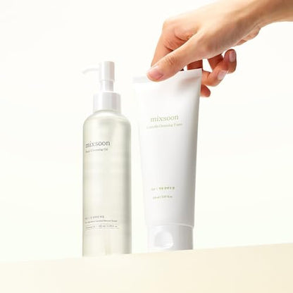 mixsoon Double Cleansing Set - 2-Step Routine with Cica Foam & Bean Cleansing Oil for Gentle Deep Clean & Hydrating Care, 150ml + 195ml Korean Glass Skin