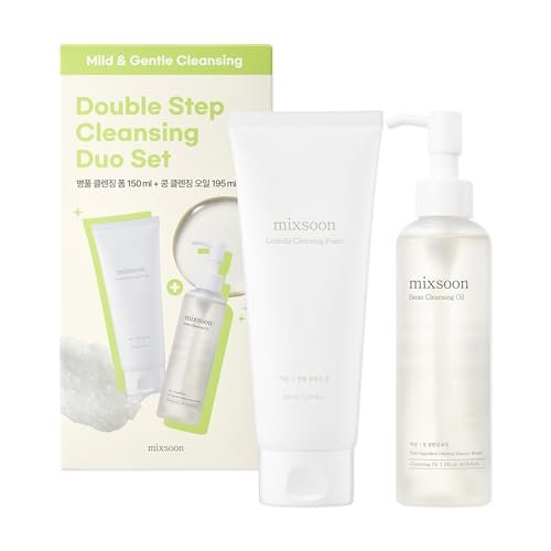 mixsoon Double Cleansing Set - 2-Step Routine with Cica Foam & Bean Cleansing Oil for Gentle Deep Clean & Hydrating Care, 150ml + 195ml Korean Glass Skin - görsel 1
