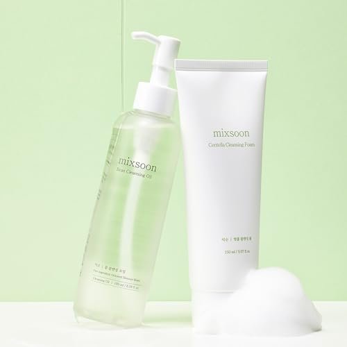 mixsoon Double Cleansing Set - 2-Step Routine with Cica Foam & Bean Cleansing Oil for Gentle Deep Clean & Hydrating Care, 150ml + 195ml Korean Glass Skin - görsel 5
