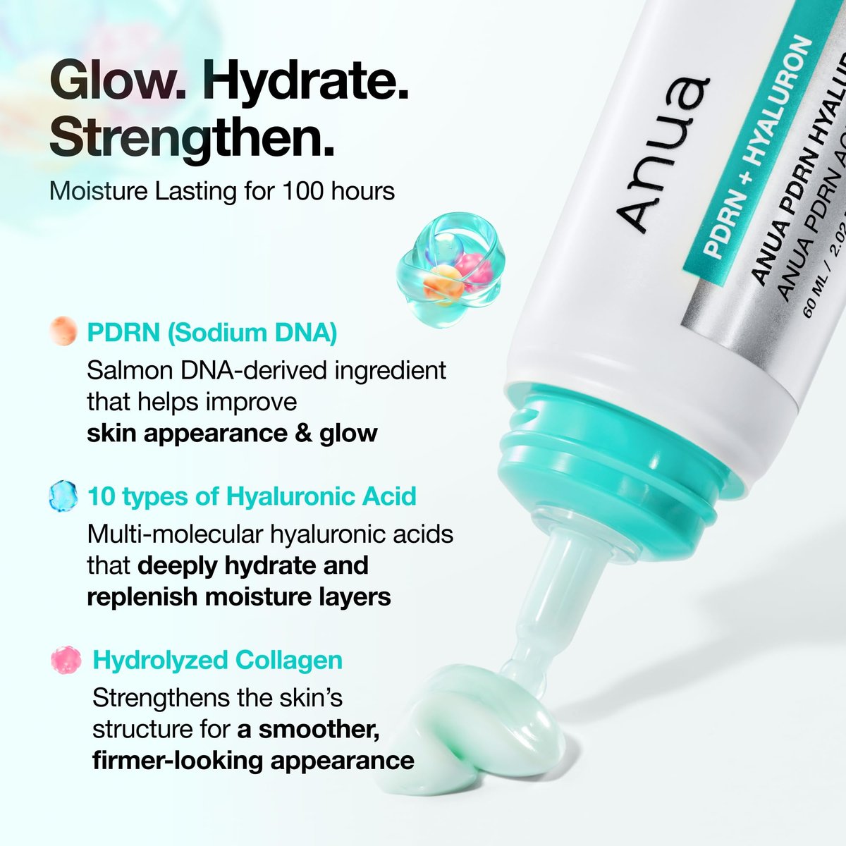 Anua PDRN Hyaluronic Acid 100 Moisturizing Cream – Lightweight Non-Greasy Hydrating Face Moisturizer with Salmon DNA for Glass Skin | Korean Skincare (2.02 fl oz) Avelisse