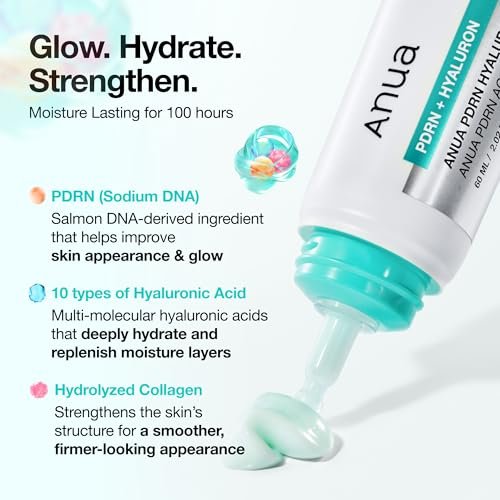 Anua PDRN Hyaluronic Acid 100 Moisturizing Cream – Lightweight Non-Greasy Hydrating Face Moisturizer with Salmon DNA for Glass Skin | Korean Skincare (2.02 fl oz) Avelisse