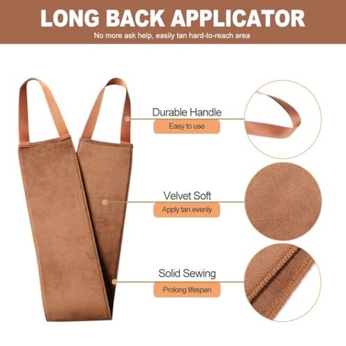 3-in-1 Self Tanning Mitts Set – Applicator Mitt, Tanning Brush & Back Applicator for Flawless Sunless Tan Avelisse