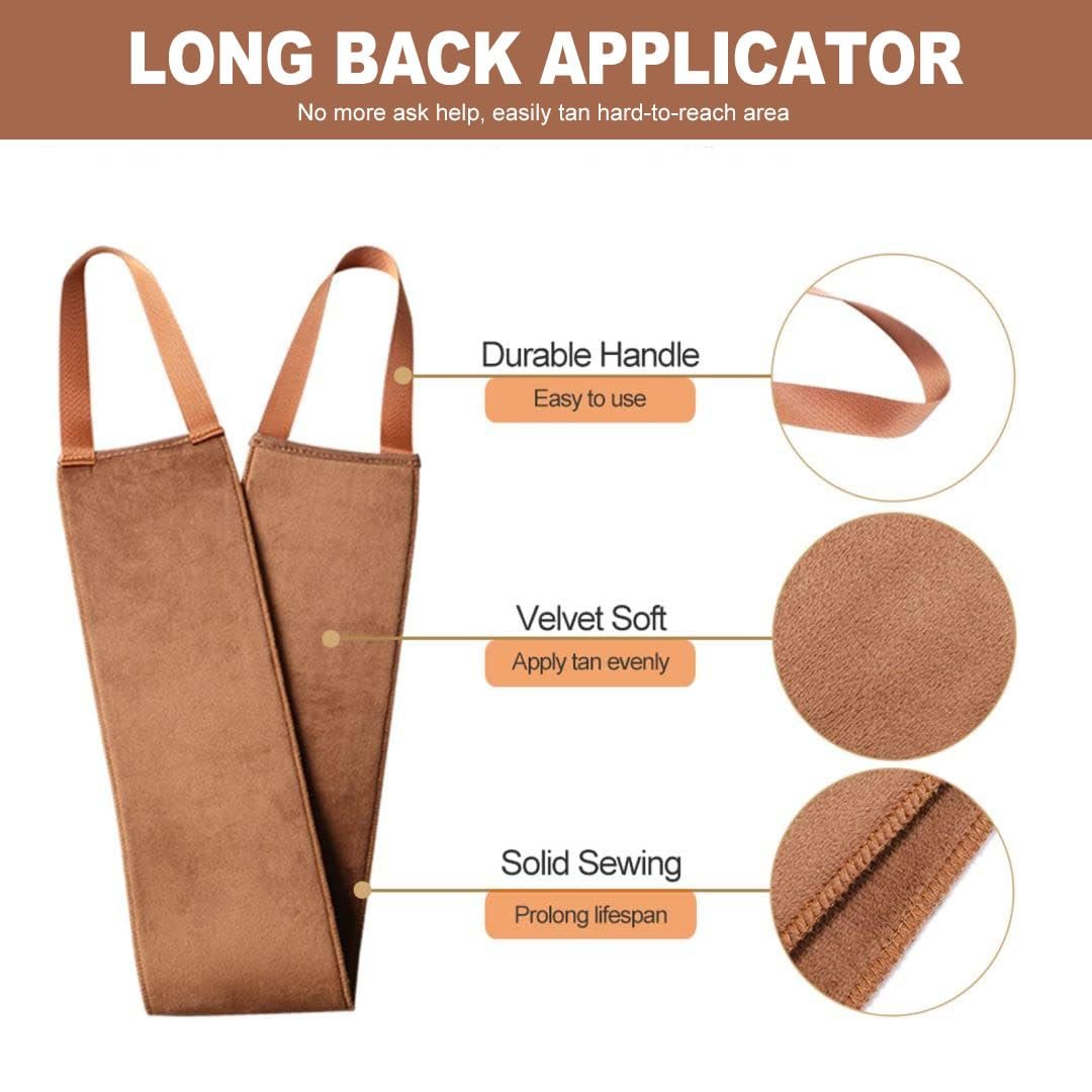 3-in-1 Self Tanning Mitts Set – Applicator Mitt, Tanning Brush & Back Applicator for Flawless Sunless Tan Avelisse