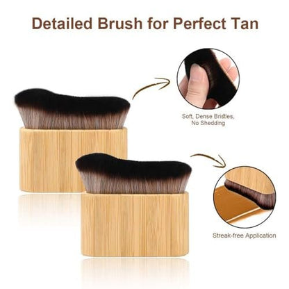 3-in-1 Self Tanning Mitts Set – Applicator Mitt, Tanning Brush & Back Applicator for Flawless Sunless Tan Avelisse