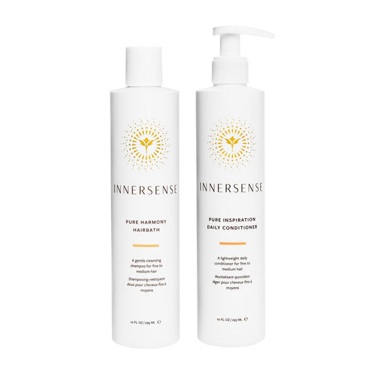 INNERSENSE Pure Harmony Hairbath Shampoo & Inspiration Conditioner Duo - Non-Toxic, Cruelty-Free Clean Haircare, 10 fl oz Each Avelisse