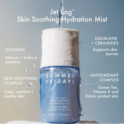 Summer Fridays Jet Lag Skin Soothing Hydration Face Mist – Ultra-Fine Facial Spray for Glowing Skin, 1.7 Fl Oz
