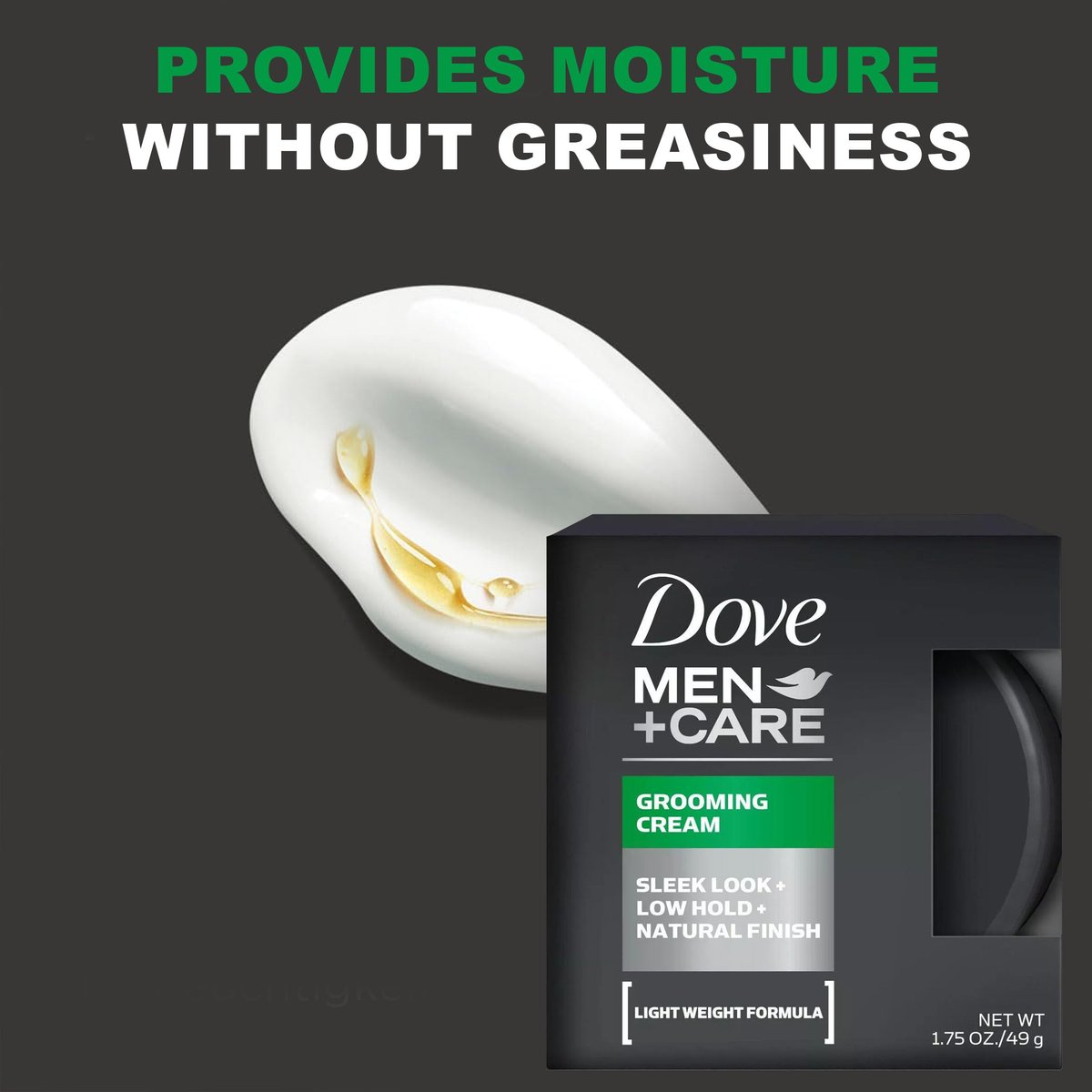 Dove Men+Care Grooming Cream, 3 Pack - Lightweight Hair Styling Cream for Men, Low Hold, Defines & Conditions, Natural Texture, 1.75 oz Each Avelisse
