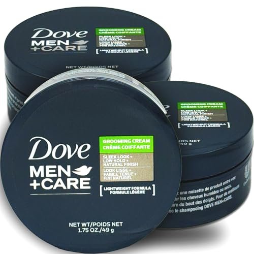 Dove Men+Care Grooming Cream, 3 Pack - Lightweight Hair Styling Cream for Men, Low Hold, Defines & Conditions, Natural Texture, 1.75 oz Each Avelisse
