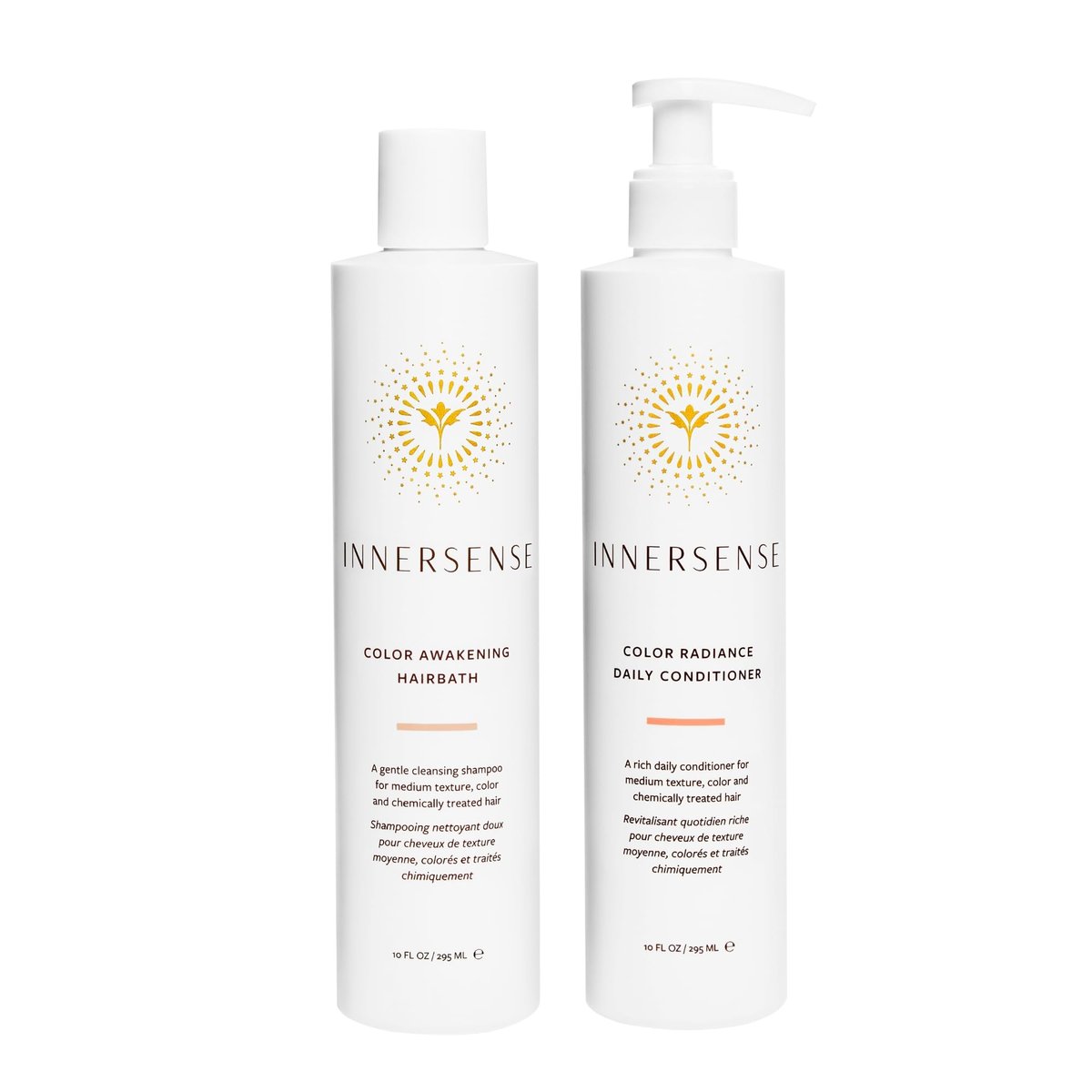 INNERSENSE Organic Beauty Color Awakening Hairbath Shampoo + Daily Conditioner Duo | Non-Toxic, Cruelty-Free Clean Haircare (10 fl oz each) Avelisse