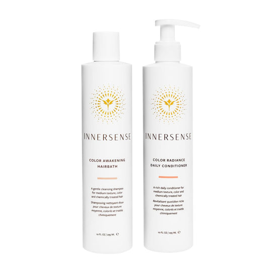 INNERSENSE Organic Beauty Color Awakening Hairbath Shampoo + Daily Conditioner Duo | Non-Toxic, Cruelty-Free Clean Haircare (10 fl oz each) Avelisse