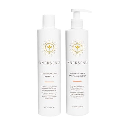 INNERSENSE Organic Beauty Color Awakening Hairbath Shampoo + Daily Conditioner Duo | Non-Toxic, Cruelty-Free Clean Haircare (10 fl oz each) Avelisse