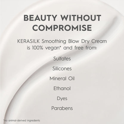 Kerasilk Smoothing Blow Dry Cream - Frizz Control & Heat Protection, Vegan & Sulfate Free, 150ml Avelisse