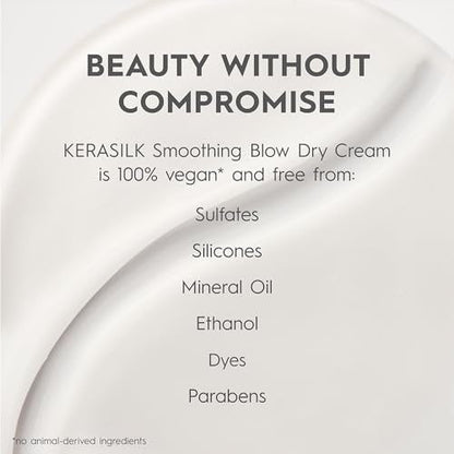 Kerasilk Smoothing Blow Dry Cream - Frizz Control & Heat Protection, Vegan & Sulfate Free, 150ml Avelisse
