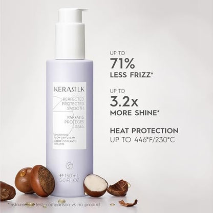 Kerasilk Smoothing Blow Dry Cream - Frizz Control & Heat Protection, Vegan & Sulfate Free, 150ml Avelisse