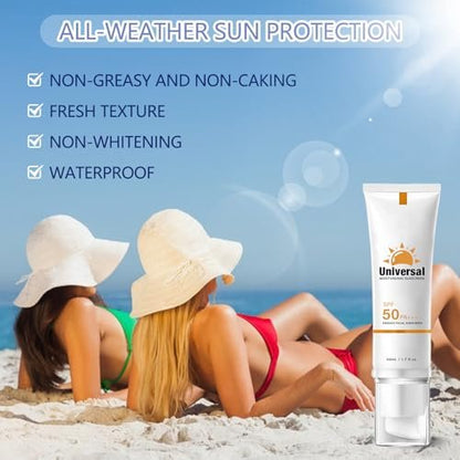 2-Pack Tinted Sunscreen SPF 50 for Face – Universal Tinted Moisturizer with SPF50 PA+++, Hydrating Sun Essence, Non-Sticky UVA/UVB Protection (1.7 Fl Oz Each) Avelisse
