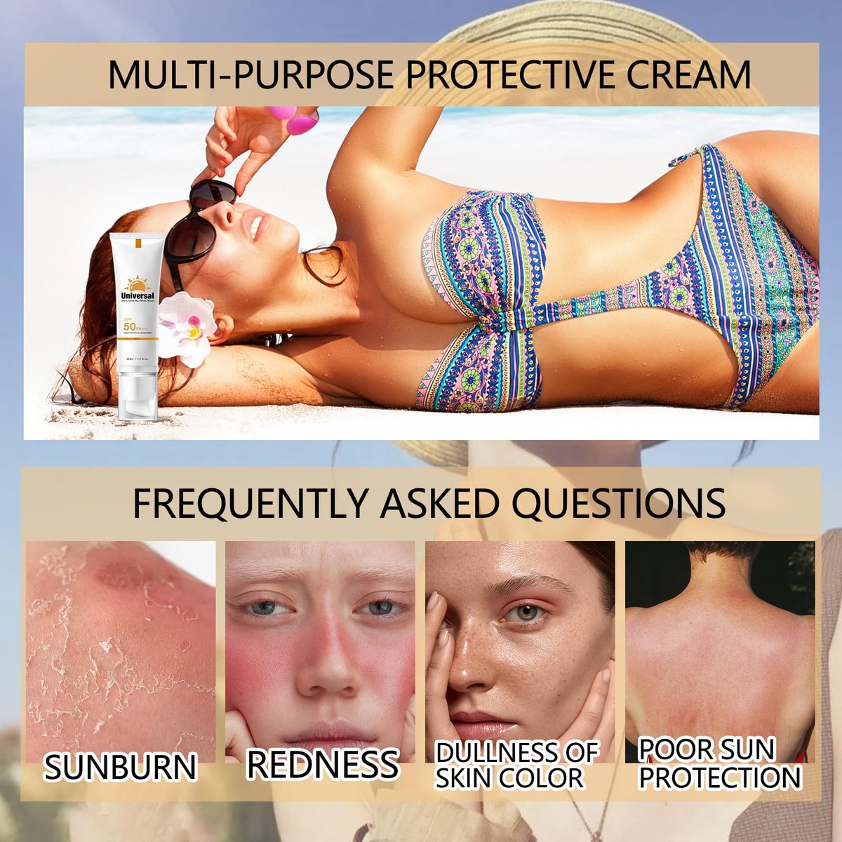 2-Pack Tinted Sunscreen SPF 50 for Face – Universal Tinted Moisturizer with SPF50 PA+++, Hydrating Sun Essence, Non-Sticky UVA/UVB Protection (1.7 Fl Oz Each) Avelisse