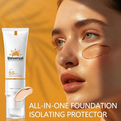 2-Pack Tinted Sunscreen SPF 50 for Face – Universal Tinted Moisturizer with SPF50 PA+++, Hydrating Sun Essence, Non-Sticky UVA/UVB Protection (1.7 Fl Oz Each) Avelisse
