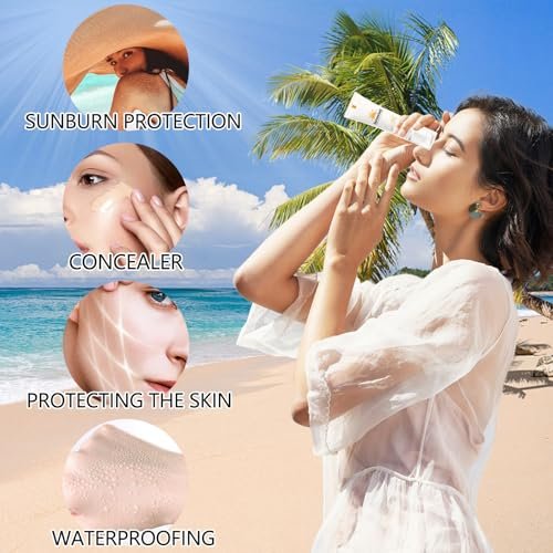 2-Pack Tinted Sunscreen SPF 50 for Face – Universal Tinted Moisturizer with SPF50 PA+++, Hydrating Sun Essence, Non-Sticky UVA/UVB Protection (1.7 Fl Oz Each) Avelisse