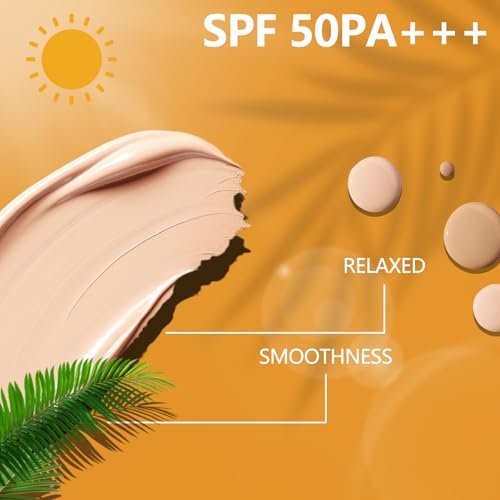 2-Pack Tinted Sunscreen SPF 50 for Face – Universal Tinted Moisturizer with SPF50 PA+++, Hydrating Sun Essence, Non-Sticky UVA/UVB Protection (1.7 Fl Oz Each) Avelisse