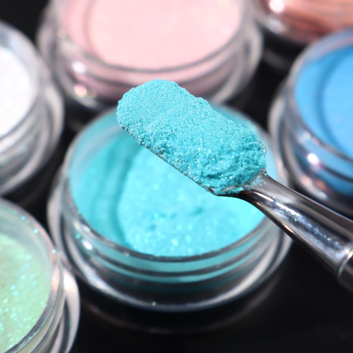 10 Colors Mermaid Pearl Chrome Nail Powder Set - Iridescent Aurora Mirror Effect Pigment for Gel Polish Nail Art - görsel 13