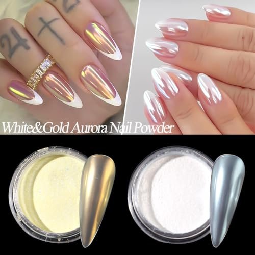 10 Colors Mermaid Pearl Chrome Nail Powder Set - Iridescent Aurora Mirror Effect Pigment for Gel Polish Nail Art - görsel 10