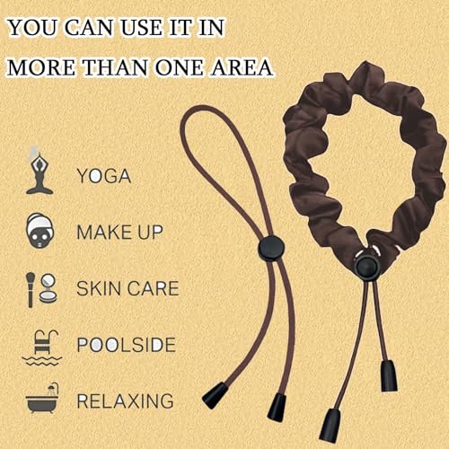 6pcs Brown Adjustable Hair Ties for Afro Puff, Stretchy Satin Scrunchies with Elastic Band for Thick, Curly, and Natural Hair - görsel 8