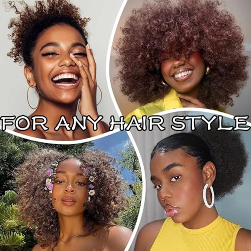 6pcs Brown Adjustable Hair Ties for Afro Puff, Stretchy Satin Scrunchies with Elastic Band for Thick, Curly, and Natural Hair - görsel 12
