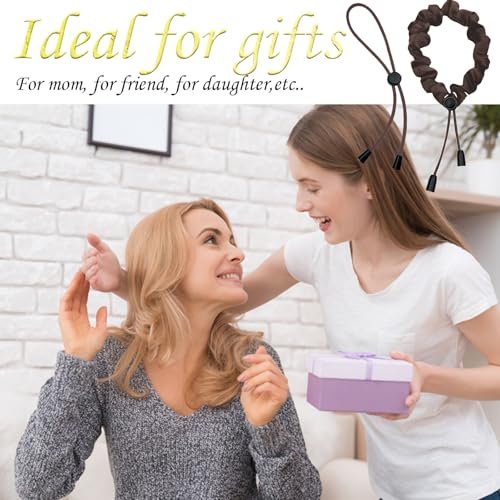 4pcs Afro Puff Scrunchies - Adjustable Silk Hair Ties for Curly & Thick Hair, Extra Large Scrunchies for Natural Hairstyles - görsel 13