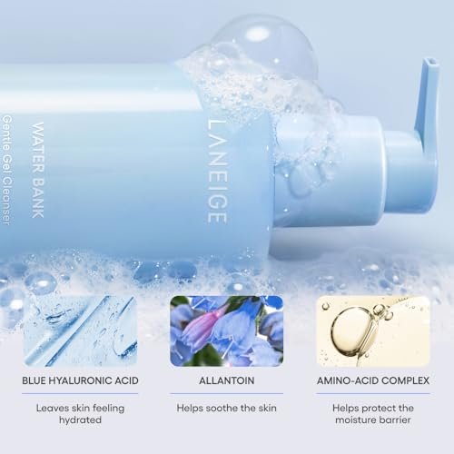 LANEIGE Water Bank Gentle Gel Cleanser – pH-Balanced & Barrier-Boosting with Blue Hyaluronic Acid, 8.45 oz - görsel 4