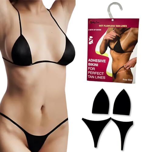 Seskytan Adhesive Bikini for Spray Tan Solution – 3-Pack Brazilian Self Tanning Bikini Tape for Flawless, Streak-Free Tan Lines – Gentle, No-Slip Fit for Sun, Spray & Bed Tanning – For All Skin Types Avelisse