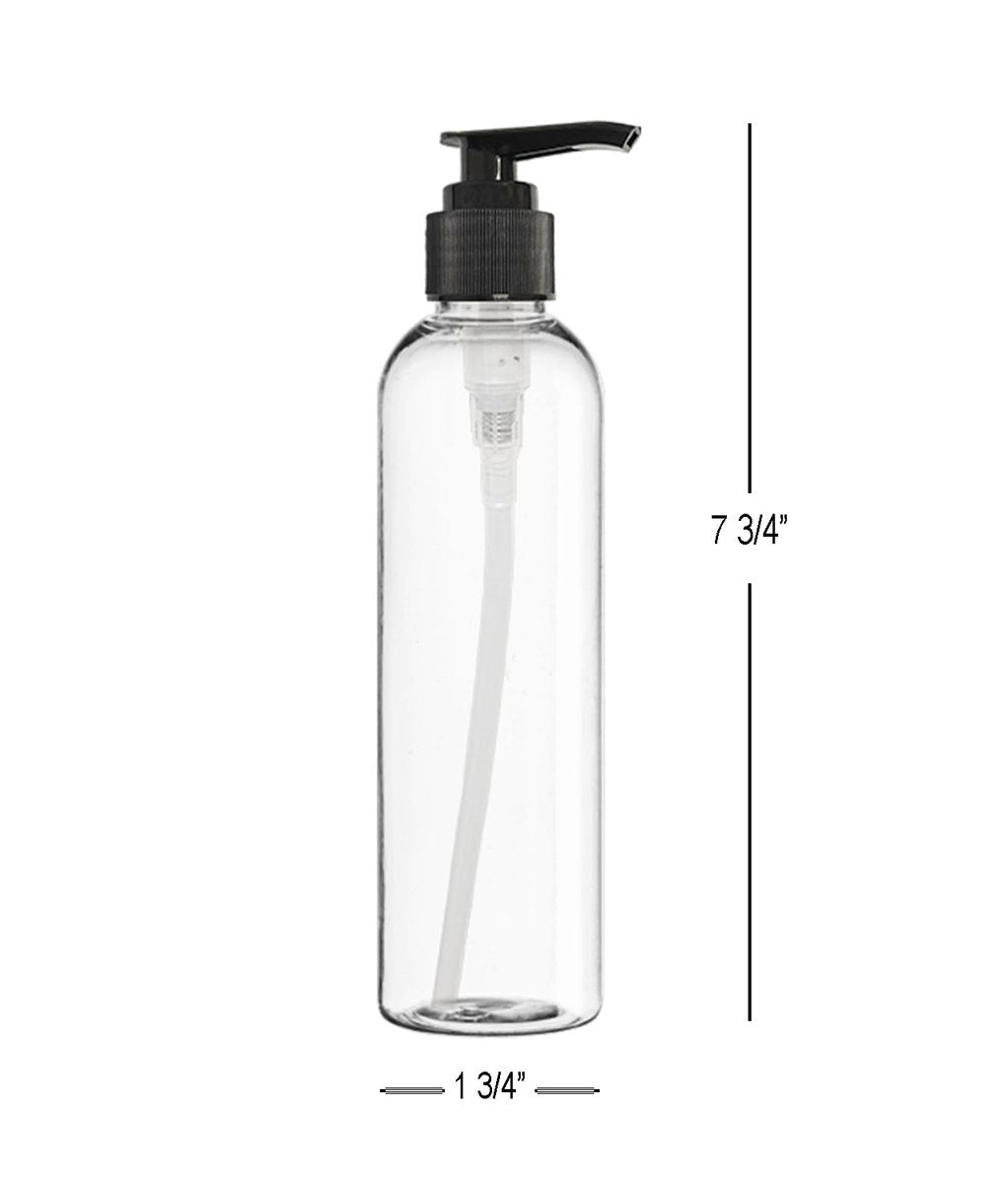 ljdeals 8 oz Clear Plastic Pump Bottles - Empty Refillable Containers for Shampoo, Lotions, Creams - BPA Free, Made in USA (Pack of 2) - görsel 5