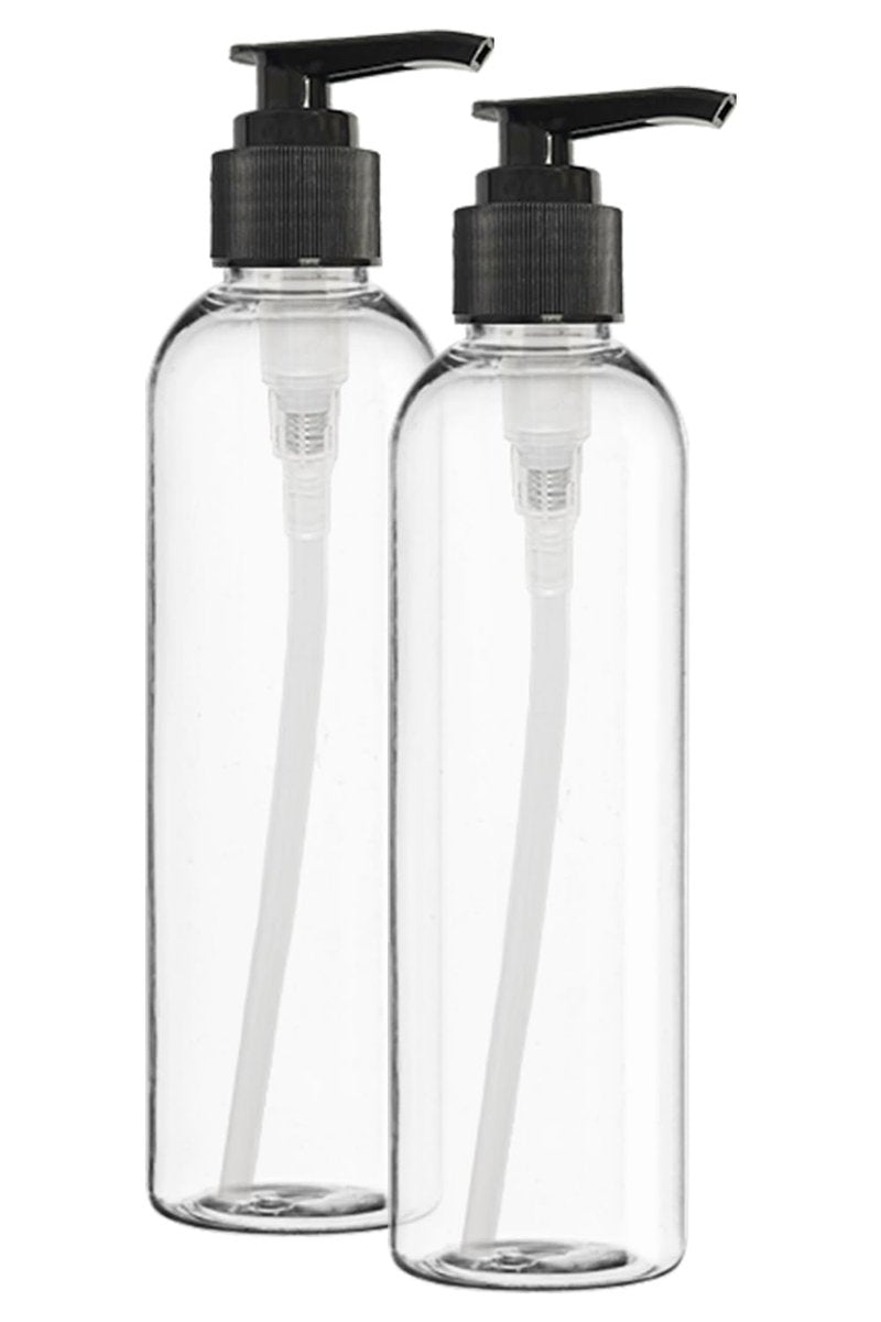 ljdeals 8 oz Clear Plastic Pump Bottles - Empty Refillable Containers for Shampoo, Lotions, Creams - BPA Free, Made in USA (Pack of 2) - görsel 3
