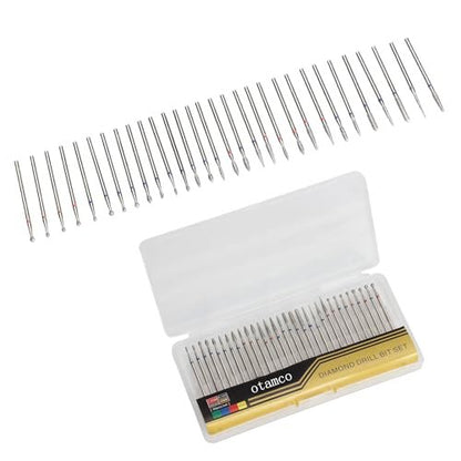 Professional Safety Diamond Nail Drill Bit Set - 30 Piece Carbide Cuticle Bits for Electric Manicure & Pedicure (3/32 inch)