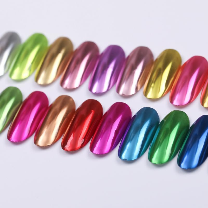 Green Chrome Nail Powder - Metallic Mirror Glitter Pigment for DIY Nail Art Decoration - görsel 3