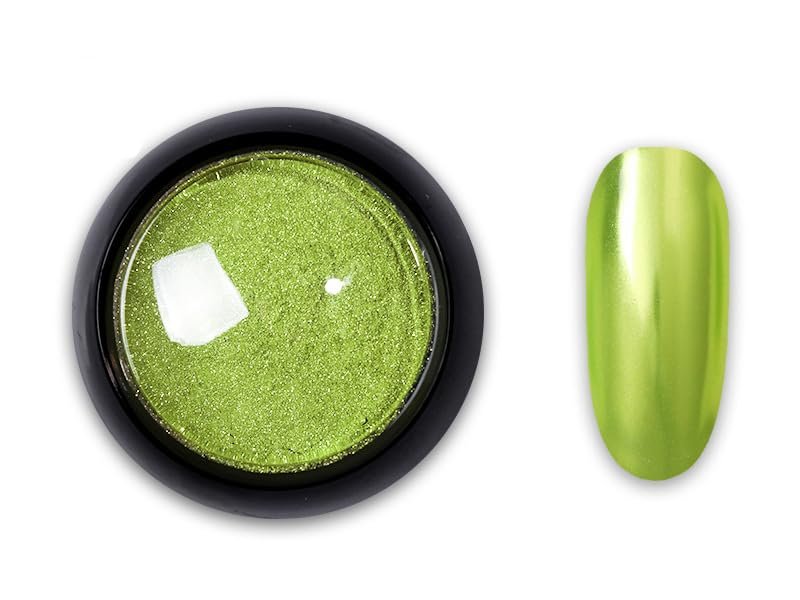 Green Chrome Nail Powder - Metallic Mirror Glitter Pigment for DIY Nail Art Decoration - görsel 1