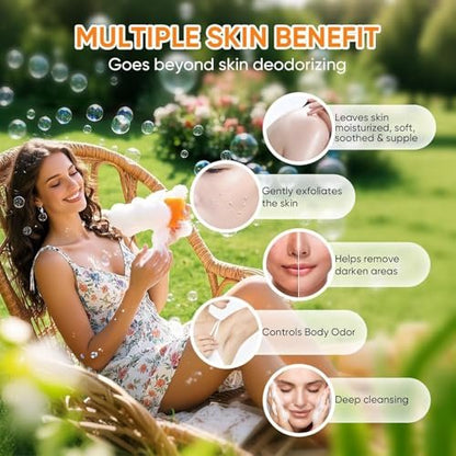 GPP Persimmon Soap Bar for Body Odor Control – 3 Pack Natural Deodorizing Soap for Women & Men, Eliminates Old People Smell, 3.53 oz Each