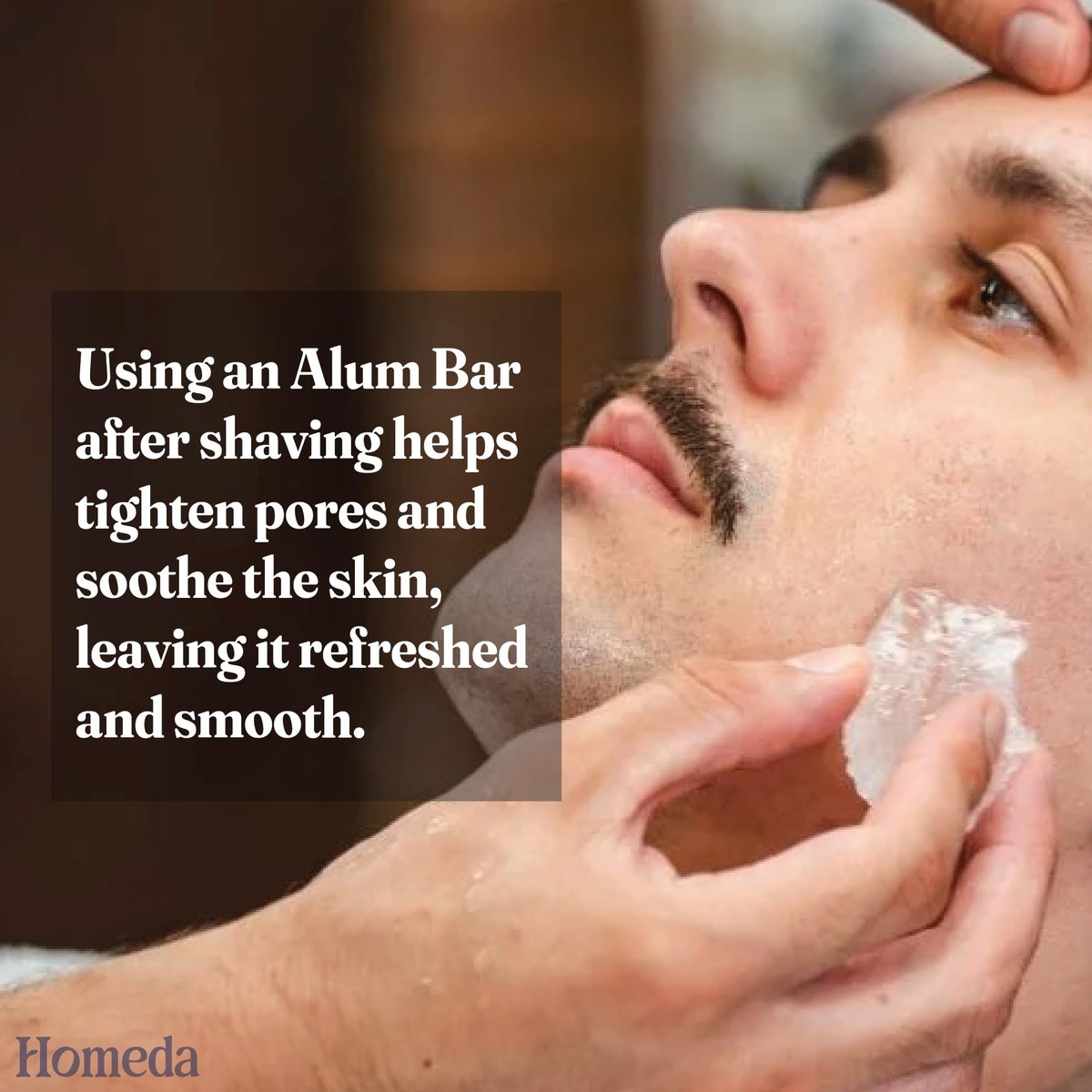 Homeda Alum Block for Shaving - Natural Alum Stone for Face & Underarm, Fitkari Deodorant for Men & Women with Storage Case (100g) - görsel 4