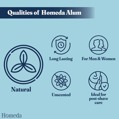Homeda Natural Alum Block for Shaving & Deodorant – 100g x 2 Pieces with Storage Case