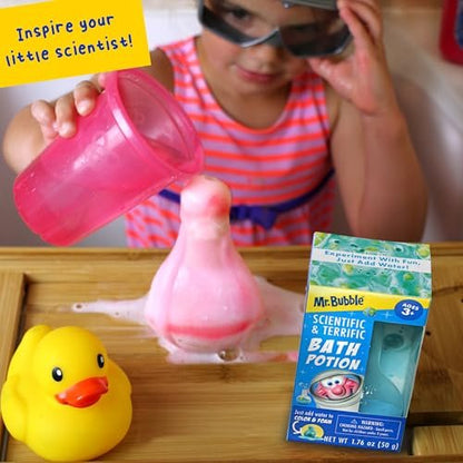 Mr. Bubble The Original Kids Bath Bomb Potions - Colorful Fizzy Fun with Foam & Bubble Science Beaker (Pack of 2)