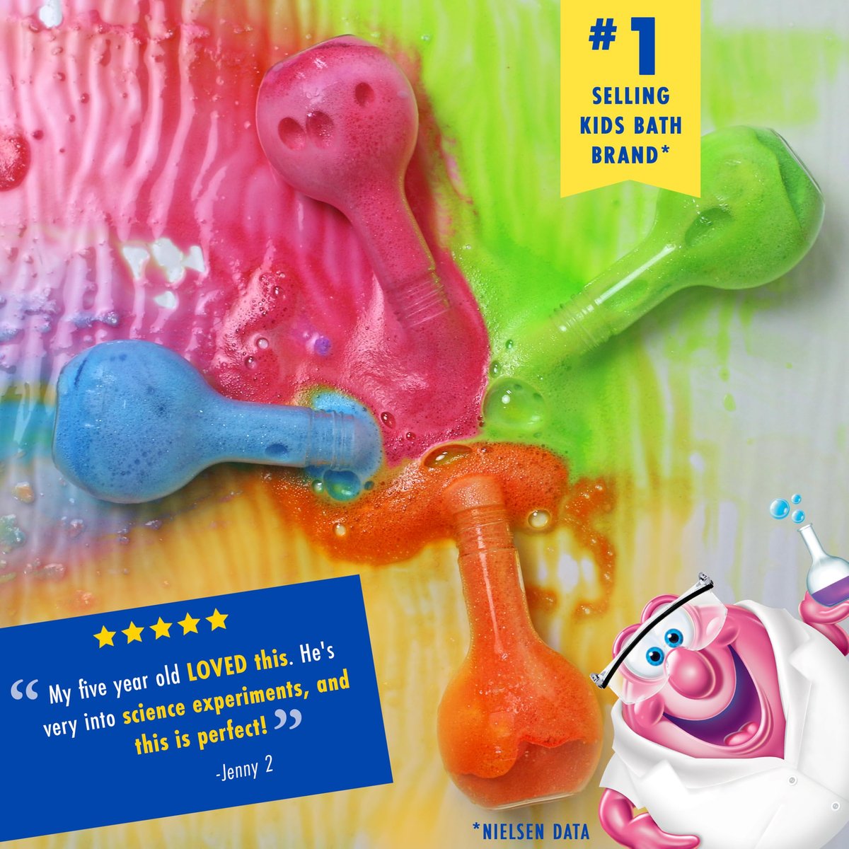 Mr. Bubble The Original Kids Bath Bomb Potions - Colorful Fizzy Fun with Foam & Bubble Science Beaker (Pack of 2) - görsel 9