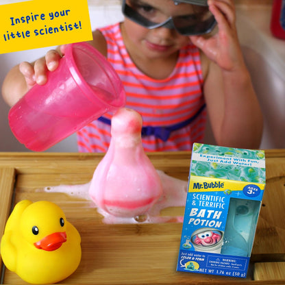 Mr. Bubble The Original Kids Bath Bomb Potions - Colorful Fizzy Fun with Foam & Bubble Science Beaker (Pack of 2)